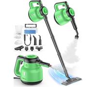 Steam Mop - Pulitore a vapore portatile rimovibile e vapore per pavimenti con 12 accessori, potente vapore multiuso per la pulizia della casa, pavimenti, finestre, mobili, piastrelle e malta