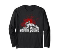 Steam Power | Classico flok a Vapore per Gli Amanti della ferrovia Maglia a Manica