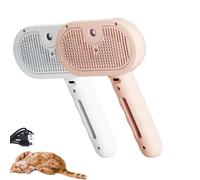 Steam Pup Brush, Roverrituals Steamup Brush, Steam-Powered Pet Grooming Brushs, 3-In-1 Detangling, Massage& Deshedding, Tool For Dogs And Cats (White+Pink)
