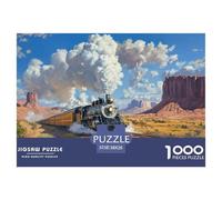 Steam Train 1000 Piece Jigsaw Puzzle For Adults Challenging Game Stress Relief Puzzle Exercise The Memory of The Brain for Adults And Kids, Age 12 Years Up 38x26cm/1000pcs