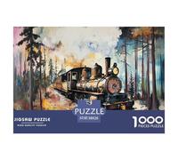 Steam Train 1000 Piece Jigsaw Puzzle For Adults Educational Games Stress Relief Puzzle Cultivate The Spirit of Teamwork for Adults And Kids, Age 12 Years Up 38x26cm/1000pcs