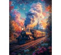 Steam Train 120 Piece Jigsaw Puzzles for Adults, Colourful, Challenging & Brainteasing Adult puzzles 120 Pieces Night, Fun jigsaws for The Whole Family 10x8 inch