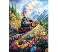 Steam Train in Mountain Rompicapo 1000 Pezzi Per Regalo Di Compleanno Cartone Di Alta Qualità Per Adulti Fairy Tale Oil Painting Dream Antistress Per Hobby E Passatempo Qualità Premium 1000 PCS