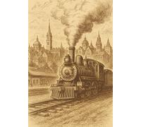 Steam Train Notebook - Vintage City Scene Journal for Railway Enthusiasts: 120 Pages of Lined Paper | 6 x 9 in | Ideal Gift for Spotters, Collectors, and History Fans