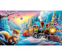 steam-train Puzzle da 1000 pezzi per la famiglia Cartone 100% riciclato Giochi stimolanti e intellettuali 38x52cm/1000pcs