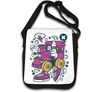 Steam Train Retro Classic Train Art Borsa a tracolla bianca