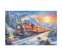 Steam Train Winter Mountain Forest Adventure Wild Nature Puzzle 1000 Pezzi Giochi Da Tavolo Per Serate Happy Time Divertimento in Gruppo Rilassamento E Convivialità Regalo Per Amici 1000 PCS