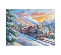 Steam Train Winter Mountain Forest Adventure Wild Nature Puzzle 500 Pezzi Rompicapo Relax Adulti Premium Happy Time Pressione Ridotta Dopo Il Lavoro Sfida Educativa Idea Regalo Festa Aziendale 500 PC