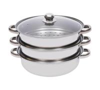 Steamer Pot - Stainless Steel And Glass, 3-Tier Induction Cookware Multi-Layer Cooking Steamer | Ergonomic Handle And Glass Lid Design, Stackable Food Steamers For Vegetables, Seafood, Dumplings, Soup