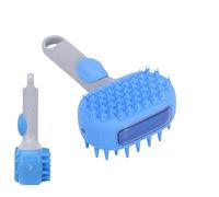 Steaming Cat Brush, Dog Bath Grooming Tool, Double Side Undercoat Rake, Cleaner Deep Cleaner, Gentle Bristle Design, Gray and White, for Short Hair Puppies, Medium Breeds