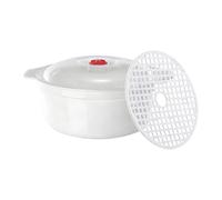 steaming mat - Microwave Steamer for Cooking, Kitchen Cooking Containers with Lid, Anti-scalding Anti-slip Handle Microwave Potato Cooker, steaming box for Oven Vegetable Dumplings Broccoli Noodles