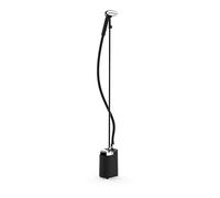 SteamOne Minilys Plus Stiro Verticale Compatto, Piastra Acciaio Inox, 1900 W, Serbatoio 0.9 L, Appendiabiti Pinze per Pantaloni, Mini Tavoletta Stiro, Spazzola Leva Pelucchi, Guanto Protezione, Nero