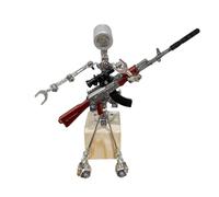 Steampunk 3D Robot meccanico in metallo fai da te con illuminazione e armi (argento), creativo e alla moda collezione di display cool