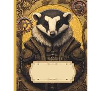 Steampunk Animal Composition Notebook 7.5 x 9.25: 150 Wide Ruled Pages | VintageMechanical Wildlife with badger on the Cover | Writing Journal for School, College, Work & Creative Minds