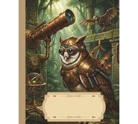 Steampunk Animal Composition Notebook 7.5" x 9.25": 150 Wide Ruled Pages |: VintageMechanical Wildlife with owl on the Cover | Writing Journal for School, College, Work & Creative Minds