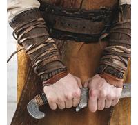 Steampunk Arm Bracers 2PC - Lace Up Faux Leather, Cosplay Arm Guards | Adjustable Costume Bracers Accessory Durable Faux Leather Wrist Guard for Men Women LARP Renaissance and Fan