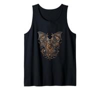 Steampunk Bat Clockwork Vintage Gotico Halloween Arte in Canotta