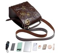 Steampunk, Borsa Messenger Steampunk Regolabile, un ampio uso di scomparti 2 per Banca di potere, Carte, Tablet, Chiavi