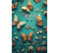 Steampunk Butterflies and Vines Notebook / 6"x9" Lined Journal / Vintage Butterfly Floral Writing Book