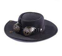 Steampunk Cappello A Cilindro Con Occhiali Gay Top Hat Steampunk Per Gli Uomini Vintage Nero Halloween Piatto Gotico Carnevale Goth Cappelli Per Gli Uomini