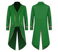 Steampunk Cappotto da uomo, Dracula Trench Frack Terririer Rinascimento Medievale Giacche Giacche Gothic Vintage Costume Vittoriano Costume Costume di Carnevale Vampiro Abbigliamento Halloween