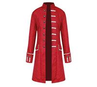 Steampunk - Cappotto da uomo Steampunk, stile vampiro, vintage, da uomo, di media lunghezza, rinascimentale, stile vittoriano, smoking slim fit, costume da uomo