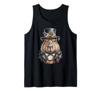 Steampunk Capybara Top Hat Occhiali e Orologio Canotta