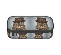 Steampunk Cat Astuccio speciale per ragazze e ragazzi, astuccio grande per matite grande astuccio per matite, astuccio per matite per cancelleria per studenti con cerniera per scuola e lavoro d'uffi
