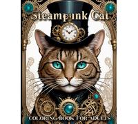 Steampunk Cat Coloring Book for Adults: 50 Unique Illustrations Blending Fantasy and Machinery
