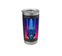 Steampunk cibernetico Neuromante cibernetico azteco Bicchiere termico in acciaio inox doppia parete