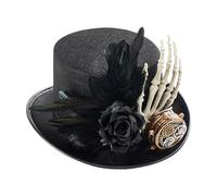 Steampunk Costume Hat- Vintage Skeleton Hand Top Hat, Gothic Retro Cap For Halloween, Masquerade Party Cosplay Costume Accessorio | Novità stile Steampunk vittoriano per accessori Adu