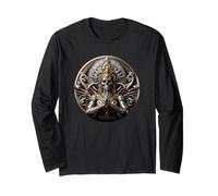 Steampunk Cyborg Kali Biomeccanic Skull Steampunk Maglia a Manica