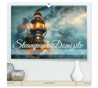 Steampunk Domizile (hochwertiger Premium Wandkalender 2026 DIN A2 quer), Kunstdruck in Hochglanz: Wohnträume mit Stahl und Dampf