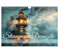 Steampunk Domizile (Wandkalender 2026 DIN A4 quer), CALVENDO Monatskalender: Wohnträume mit Stahl und Dampf