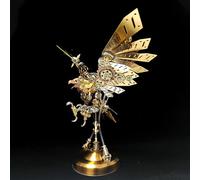 Steampunk Eagle - Kit di modellini meccanici con occhi a LED, display 3D in metallo fai da te per adulti, 650 pezzi, arte ingegneristica costruibile con illuminazione multicolore, scultura da tavolo