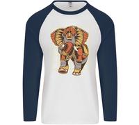 Steampunk Elefante Uomo L/S Baseball T-Shirt