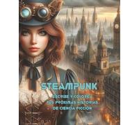 Steampunk: Escribe y colorea tus próximas historias de ciencia ficción. Libro de colorear con 65 dibujos y 25 retos de escritura para adolescentes, jóvenes y adultos. Coloring book.