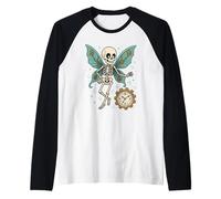 Steampunk - Fata Scheletro con Orologio Maglia con Maniche Raglan
