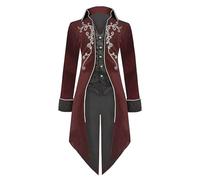 Steampunk Frack - Cappotto gotico, da uomo, lungo, classico, verde, da cortile vittoriano, stile retrò, medievale, da teatro, per cosplay, Halloween