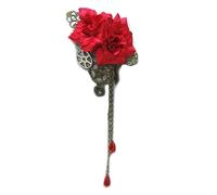 Steampunk Gear Rose Floral Hair Clip Spilla Vintage Gotico Catene Nappe Copricapo Floreale Catene Ingranaggio Fermaglio per