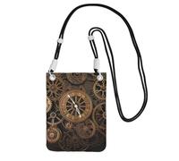Steampunk Gears Clock Crossbody Phone Bag per donne uomini impermeabile mini borsa per cellulare portafoglio piccole borse a tracolla con cinturino regolabile da viaggio sacchetto per cellulare