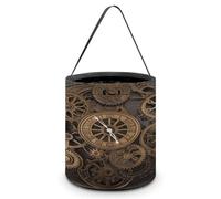 Steampunk Gears Clock Printing Candy Basket Halloween Dolcetto O Treat Borse Secchio Regalo per Halloween Party o forniture quotidiane, stile, taglia unica