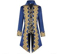 Steampunk Giacca Uomo Nera, Gotico Costume Uomo con Ricamo, Vintage Vittoriano Cappotto Classico Rinascimentale Pirati Vampiro Cosplay Uniforme per Carnevale e Halloween Gentiluomo Principe Tailcoat