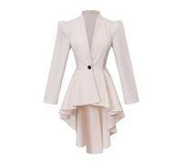 Steampunk - Giacca vittoriana da donna, stile medievale, vintage, gotico, a maniche lunghe, per smoking, per Halloween, costume rinascimentale, Victorian Long Jacket Gothic Steampunk Jacket Top