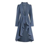 Steampunk - Giacca vittoriana da donna, stile medievale, vintage, gotico, a maniche lunghe, per smoking, per Halloween, costume rinascimentale, Victorian Long Jacket Gothic Steampunk Jacket Top