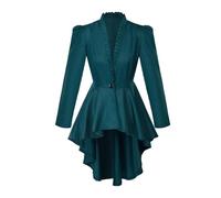 Steampunk - Giacca vittoriana da donna, stile medievale, vintage, gotico, a maniche lunghe, per smoking, per Halloween, costume rinascimentale, Victorian Long Jacket Gothic Steampunk Jacket Top