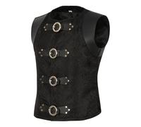 Steampunk - Gilet da uomo, stile gotico medievale, da uomo, jacquard, stile vittoriano, colore nero, classico, per costume tradizionale bavarese, pirati, cosplay, costume di carnevale