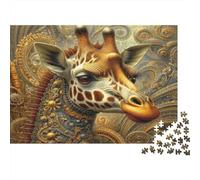 Steampunk Giraffe Art Puzzle 1000 Pezzi Giraffa Olio Cartone Riciclato Gioco Educativo Decorazione Parete Regalo Donna Uomo 38x26cm