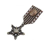 Steampunk Gothic Star Dangle Pendant Brooch Navy Medal Badge Costume Deocr