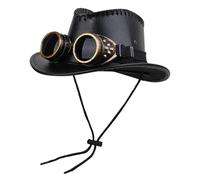 Steampunk Hat, Cowboy Hats, 22.05-22.83 Inches Large Brim Headwear With Goggles Decor, Western Costume Caps for Party, Festival, Event, Cosplay, Shows, Masquerade, Photoshoot